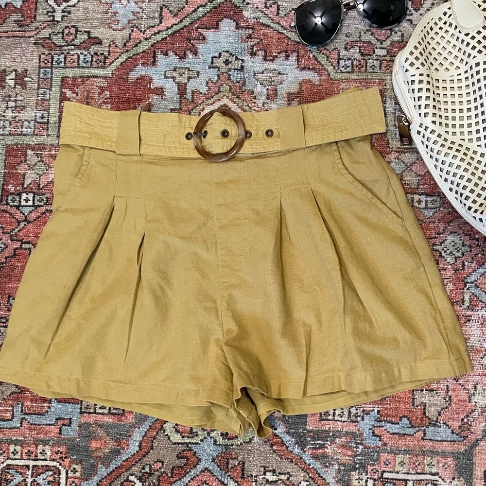 AE High Waisted Linen Shorts